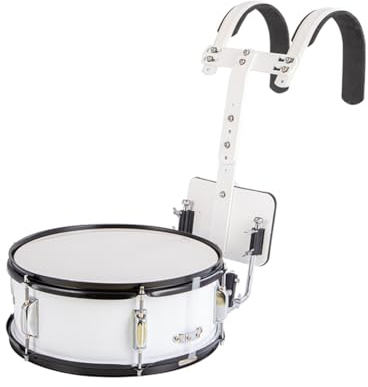 HDYNUZ Snare Drum Set Marsch-Snare Drum mit verstellbarem Rückrahmen aus Aluminiumlegierung, Holz-Snare Drum für den Auftritt Einer Schul-Marschkapelle(Black,14 Inch)