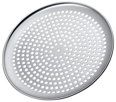 Namzi Teglia per pizza in acciaio inox con fori antiaderente rotonda teglia da forno strumenti per pizza forno all'aperto rete metallica teglia da forno dimensioni 25 cm