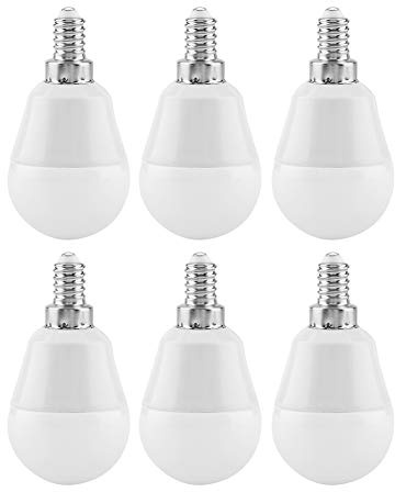 FTVOGUE 6 Uds E12 5W Luz Blanca Cálida Bombilla LED Candelabro Bombilla de Luz Diurna Bombilla de Ventilador de Techo