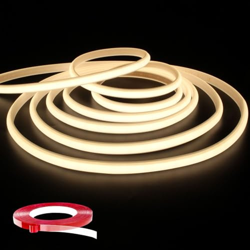 Q.Laomi COB LED Streifen 3m mit Schalter, Super Hell COB LED Strip 230V Direktanschluss LED Leiste, DIY Flexibel Wasserdicht IP65 Lichtband, Lichtleiste 4000K Neutralweiß, 3M