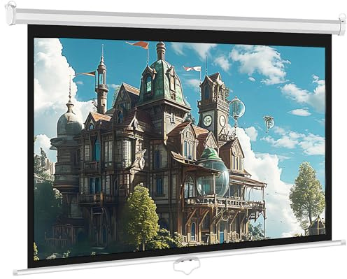 INMOZATA Leinwand Beamer Rollo 72 Zoll/ 153x123cm, 4:3 Projektor Leinwand | Leinwand Decke & Wandmontage Projektionsleinwand mit Lichtundurchlässig, Stufenlos Arretierbar Für Heimkino Büro Schule,Weiß