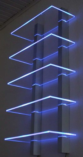 Modernes LED-Regal mit eingebauter Beleuchtung für CDs oder DVDs, perfekt für Display und Nization.