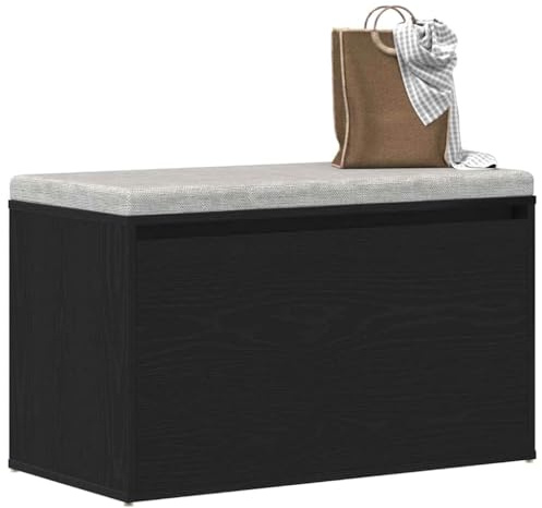 vidaXL Panca per Ingresso con cassetto Rovere Nero 80 x 40 x 45 cm, Panca da Salotto, Design Rettangolare, Mobile Robusto, posti a Sedere Versatili, soluzioni Minimal per l'entrata