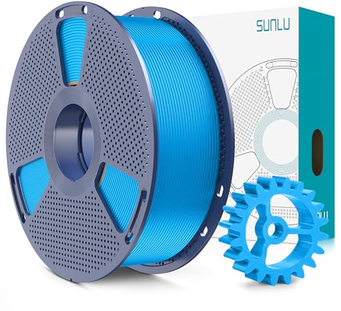 SUNLU PLA+2.0 Filamento per stampante 3D, Filamento PLA Plus di Aggiornamento, Filamento 3D ad alta resistenza, Precisione dimensionale +/- 0.02 mm, Bobina da 1kg, Ciano