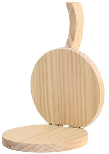 Pressa per tortilla rotonda in legno, 14 cm, per risparmiare manodopera, con manico, riutilizzabile, per cucina (legno naturale)