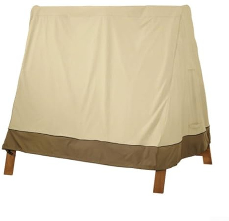 Wasserdichte Abdeckung für Hollywoodschaukel, für 3-Sitzer-Möbel, mit verstellbarem Kordelzug, wetterfest, für Garten, Innenhof (Beige216 x 140 x 170 cm)