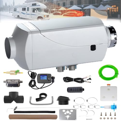 Feiphla Riscaldatore Ad Aria Diesel 12v 7kw con Interruttore LCD Telecomando, Riscaldamento da Parcheggio per Automobili Camion Pick-Up Barche Yacht RV Camper 24V-White