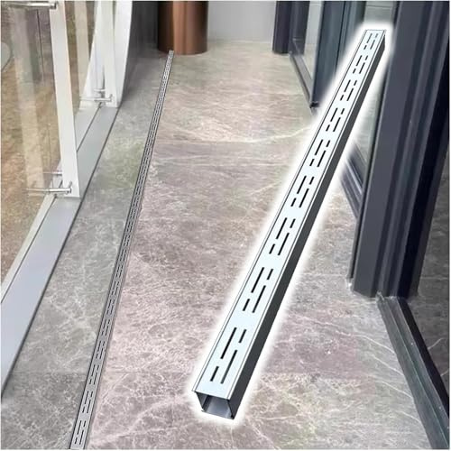 Canaletta Scolo Acqua Piovana Canalette di Drenaggio Strette, Canale di Scolo per Pavimenti di Vialetti Canale di Scolo in Acciaio Inossidabile Canale Scolo con Griglia Rimovibile(15x4cm/6x1.6in)