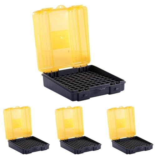 PLANO 122700 Patronenbox für Faustfeuerwaffen, für 100 Patronen im Kaliber .45 ACP, .40 S&W, 10 mm, Grün (Packung mit 4)