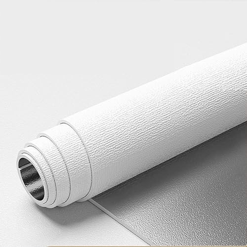 Selbstklebende Tapeten-Rolle - Isoliertapete Gegen Schimmel, Dämmtapete für Innenwände, Wärmetapete Selbstklebend - Wanddekoration Bad Deckenverkleidung Schlafzimmer(Weiß,50x500cm)
