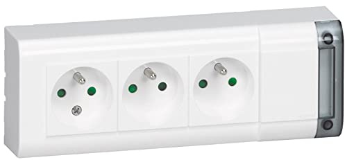 Bloc multiprises fixable 3 prises de courant 2P+T longueur 208mm