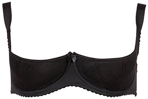 Cottelli Collection Plus - verführerische Reizwäsche für Damen, erotischer, leicht gefütterter Bügel-Hebe BH, Dessous mit Seitenbügeln zur Verführung des Partners, schwarz