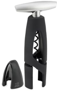 PEUGEOT - Spindelkorkenzieher Altar mit Kapselschneider - 3,6 cm x 8,1 cm x 17 cm - Ergonomischer Griff aus Zamak - Schwarzer Kunststoff