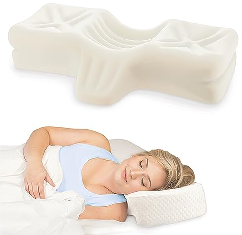 Therapeutica Cervical Orthopedic Foam Pillow - Neck Support Pillow for Side & Back Sleepers - Ergonomic Pillow for Neck Support, Relief, & Spinal Alignment – Average Size, Firm