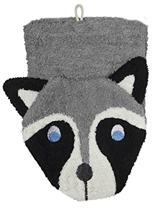 Furnis Organic Cotton Wash Mitt - Raccoon Washcloth Mitt Child Size