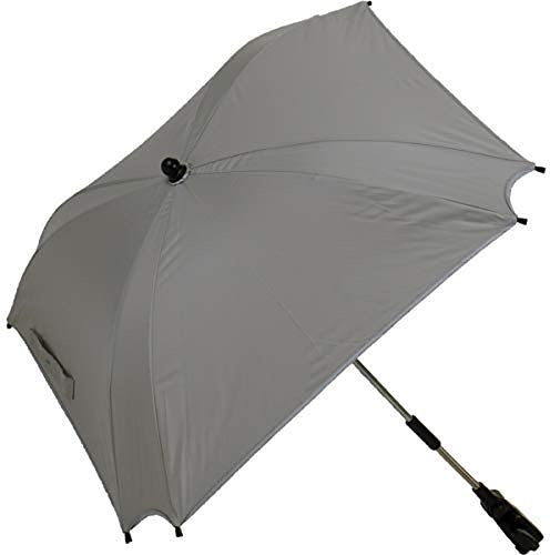 XL SONNENSCHIRM für Kinderwagen und Buggys UV-SCHUTZ 50 / Schirm (WASSERDICHT) (GRAU)