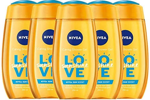 Nivea Lot de 6 gels douche Love Sunshine pour femme 250 ml