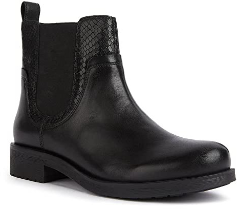 Geox D Rawelle A, Stivaletti Donna, Nero (9999/Black), 38 EU