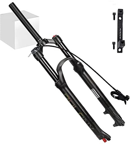 LvTu 26/27.5/29 Zoll Fahrrad Luft MTB Federgabel, Rebound Adjust Ultraleicht Legierung Mountainbike Vorderradgabel mit 180mm Scheibenbremse Adapter Zubehör