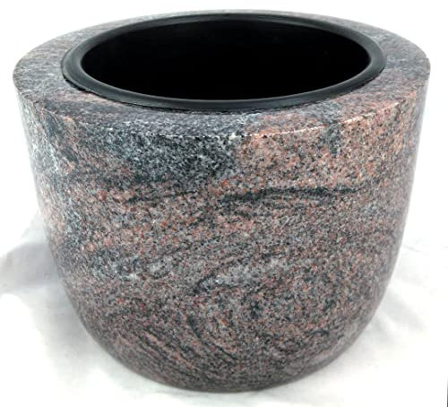 designgrab Cuenco para tumba moderno de 25 cm de diámetro de granito Paradiso.