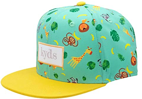 kyds Kinder Snapback Cap für Jungs und Mädchen ab 2 Jahren, aus 50% Baumwolle und 50% recyceltes Polyester, Coole Mütze und Cap im Safari Design für Kinder und Kleinkinder mit der Größe 50-55cm