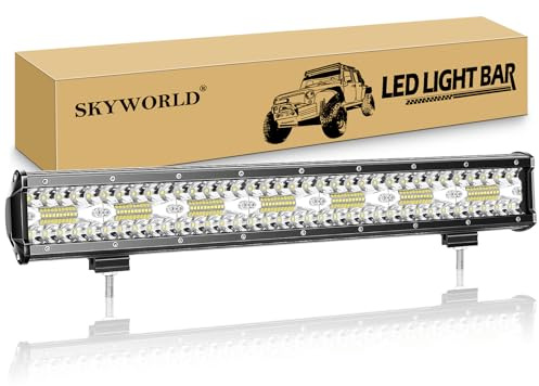 SKYWORLD LED Arbeitsscheinwerfer Bar 20 Zoll 420W LED Scheinwerfer 12V 24V Flutlicht Reflektor Combo Arbeitslicht Zusatzscheinwerfer für Auto Offroad Traktor Bagger PKW LKW KFZ SUV UTV ATV