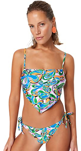 Trendyol Dam normal passform bustier vävd bikini topp badkläder, Lila, 42 SE