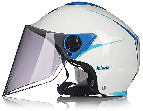 JATIBOSH Attache Fermement Vintage Casque Portable Et Sûre Cyclomoteur Casque, RéTro Demi Casque Boucle De Sécurité À Prise Rapide Casque Moto, pour Adapté Aux Motos ÉLectriques ECE Certifiés