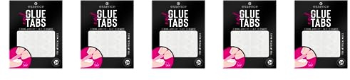 essence nail GLUE TABS, Transparent, Expressergebnis, Einfach zu entfernen, transluzent, Nanopartikel frei, 5er Pack (5x24pcs)