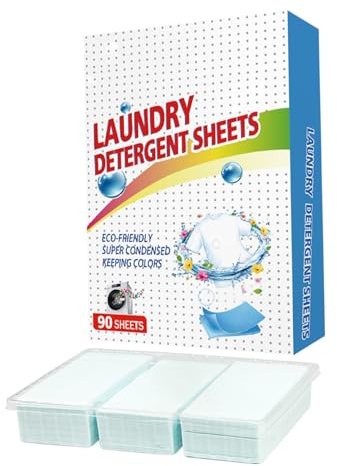 SMELEYOU Feuille de DéTergent à Lessive DéTachage En Profondeur 90 Pièces Végétalien Sans Parfum Convient Lavage à la Main et en Machine