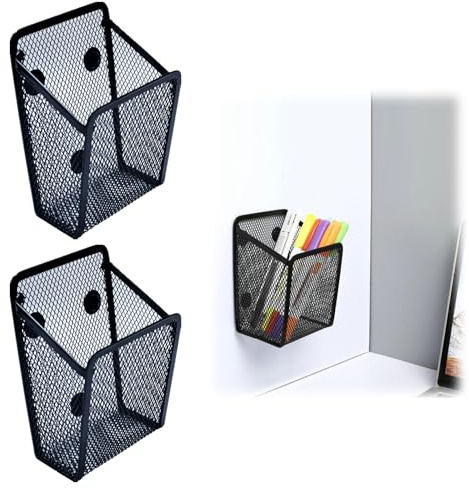 KAYEF 2 Stück Schließfach-Organisator, Magnetischer Aufbewahrungskorb und Stifthalter, Geeignet für Schreibtisch, Schließfach-Zubehör, Bürobedarf, etc.