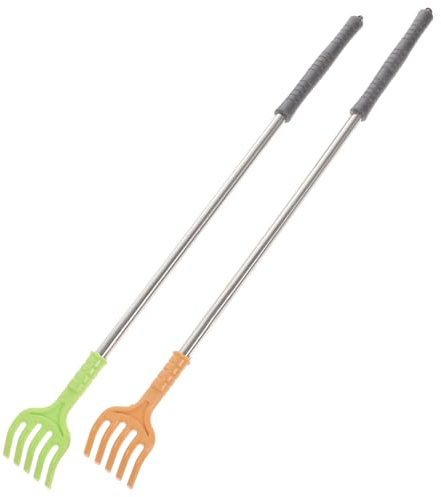 2 Stück Metall Rückenkratzer mit Glatten Kanten, Handliches Massagegerät | Schwer Erreichbare Stellen, Sanfte Anwendung ohne Hautreizungen, Einfach zu Nutzen, Geschenkidee Zufällige Farbe