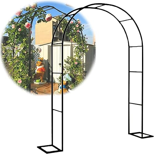 GueTTO Rosenbogen Verzinkt Rost Rankhilfe Torbogen Rosen Gartenbogen Freistehend Hochzeit Rankbogen Metall Stabil Für Pergola Terrasse Hinterhof Breite 120 140180 240 300cm,Schwarz,W300*H220cm