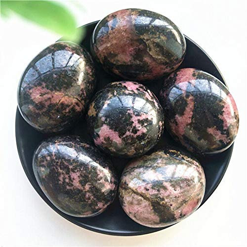 JALYKA 1PC 30-50mm Natural Rhodonita Palm Masaje Terapia Piedra Cristal Pulido Palma StoneNatural Piedras y Piedra (Color : 100-140 Grams)