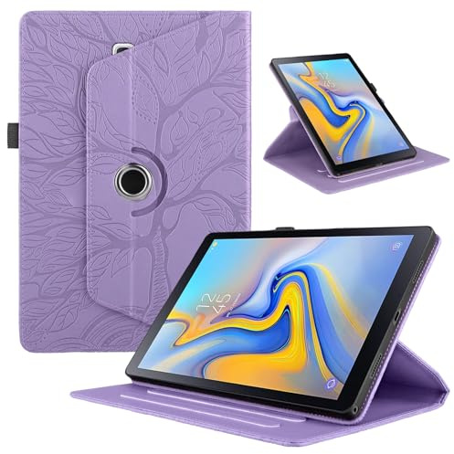 TEDTIKJT für Samsung Galaxy Tab S4 10.5 2018 SM-T830/T835 Case PU Leder 360°Drehbar Multi-Winkel Ständer Baum Flip Cover Samsung Galaxy Tab S4 Schutzhülle,Violett