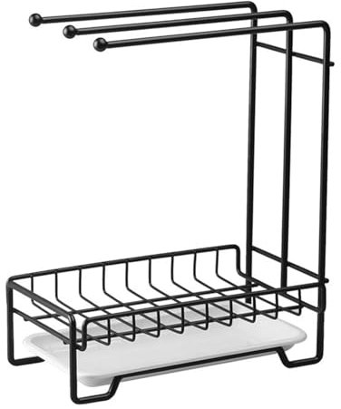 MINGZHE Strofinaccio Stendino Porta Spugna Porta Strofinaccio in Ferro Drenante Porta Strofinaccio Salvaspazio Lavello Rag Spugna Organizzatore Rack per Spugna Spazzola Piatto Portaoggetti in Metallo