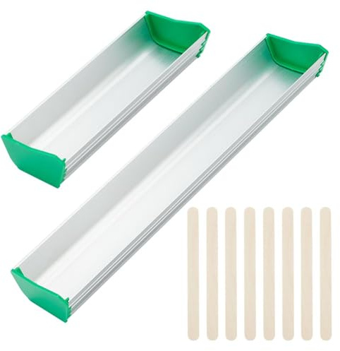 FINGERINSPIRE 2 dimensioni Scoop Coater alluminio Screen Coater con 50 bastoncini di legno per torte a doppio bordo paletta per emulsione durevole platino strumento di rivestimento per serigrafia