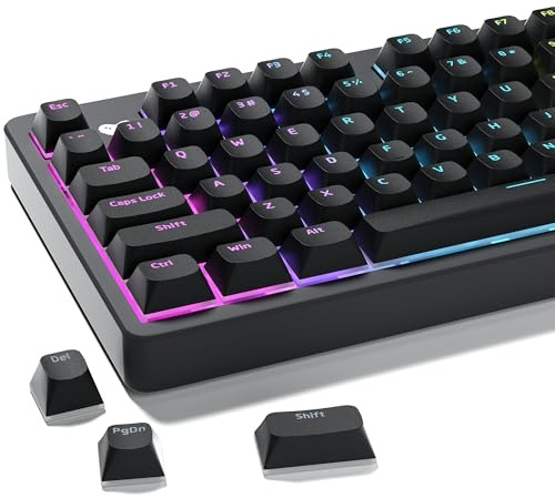 Shine Through Keycaps, Black Pudding Keycap Set, Double Shot PBT Keyboard caps Compatible with Cherry Gateron MX Switches Mechanical Keyboard