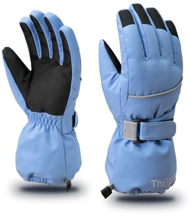 ThxToms Kinder Ski Handschuhe Winter Skihandschuhe -15℃ | Winddicht Wasserdicht Warm | Oxford Palme Verdickt Kalt Wetter | Outdoor Sports Snowboard Skifahren | Junge Mädchen