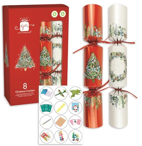 Giftmaker Knallbonbons mit Weihnachtsmann-Motiv, 29 cm, Rot, 8 Stück