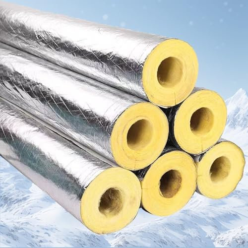 CMJYMX Aislamiento De Tuberías De Lana De Vidrio + Papel De Aluminio, Laminado Aislante Tubo Lana De Roca con Conductividad Térmica, Diámetro Interior: 27-273mm, Grosor: 30mm/50mm(43mmX30mm)