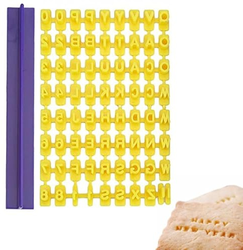 72 Pcs Letter Stamps for Clay, Alphabet Stamp, Number Cookie Press Stamps Fondant Icing Biscuit Press, Alphabet &, Baking Message Letter for Mother's Children's Day Baking, Clay, and Pastries
