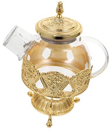 DECHOUS Zinc Alloy Glass Percolator Coffee Pot Elegant Vintage Tea Kettle European Style Pot Cup Kettle for Tea Coffee Making