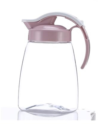 Carafe Eau Pichet à eau en plastique de 1,2 L, résistant au froid et aux hautes températures, grande capacité, for jus de fruits, glacière domestique, théière, bouteille, verres Pichet à Thé Glacé(Pin