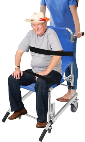 160kg Faltbarer Transport -Treppenstuhl, Treppensteig-Rollstuhl, Treppenstuhl, Tragbarer Treppenlift, Krankenwagen Feuerwehrmann Evakuierung Für Altere Menschen Und Behinderte, Blau