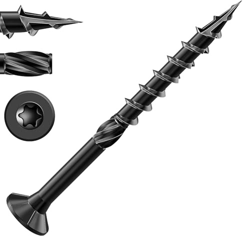 50 Stück Holzschrauben Torx 4,2 x 50 mm, Spanplattenschrauben Schwarz, Terrassenschrauben, Holzbauschrauben, Senkkopfschrauben, Universalschrauben für Dachkonstruktionen