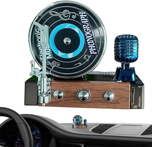 Trochate Record Player Air Freshener | Rotating Car Air Freshener Long Lasting,Aromatherapy Decoration Solar-Powered Diffusers for Automotive Men Women Adult Fragrance