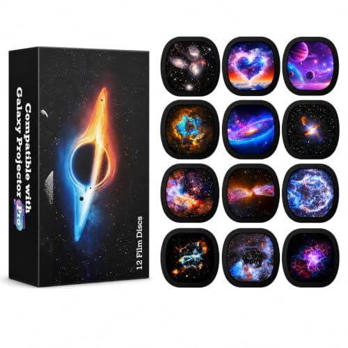 YunLone Galaxy Projector Disc – 12 dischi realistici per proiettori altri modelli dello stesso modello di meteora e Galaxy (SKE-TKQ01 e BL-DQY02 Pro) 5K Ultra HD – Set di 12 dischi