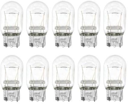 TNAIYH 10PCS Car 7443 Bulb, T20 12V W21/5W Clear Glass Vehicle Stop Brake Tail Turn Signal Light, Long Life DRL Reverse Light Miniature Bulb, Compatible with Silverado Canyon Fusion (Clear)