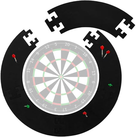 Dart skyddsring, dart väggskydd, 5-delat set av EVA-material, dart catchring surround, väggvänlig darttavla, innerdiameter 45 cm, ytterdiameter 71,5 cm, universell